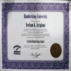 Certified Handwriting Analyst