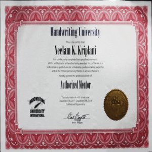 Handwriting University Certificate