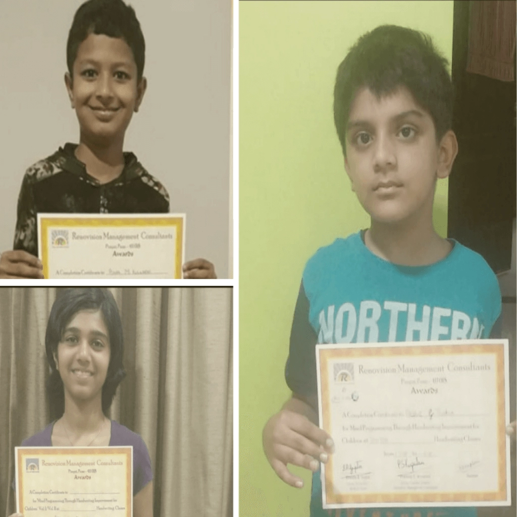 Vivitsa Handwriting Academy Certified Students